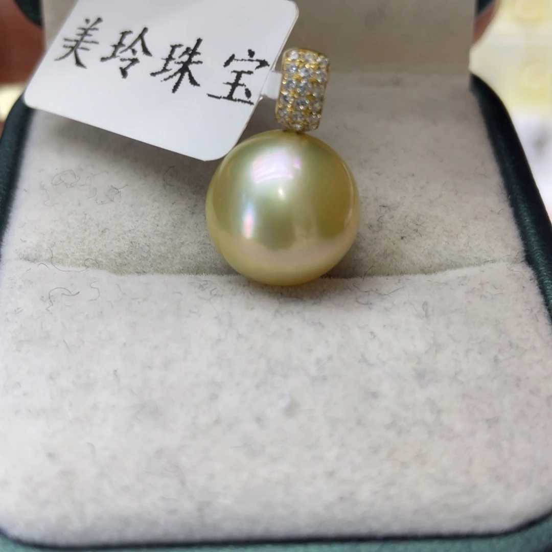 海水珍珠18K金镶嵌颈饰12-13