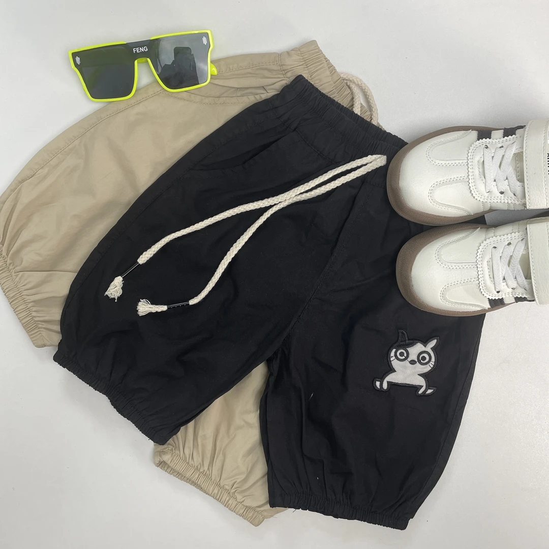 男童夏季透气七分新款卡通裤子