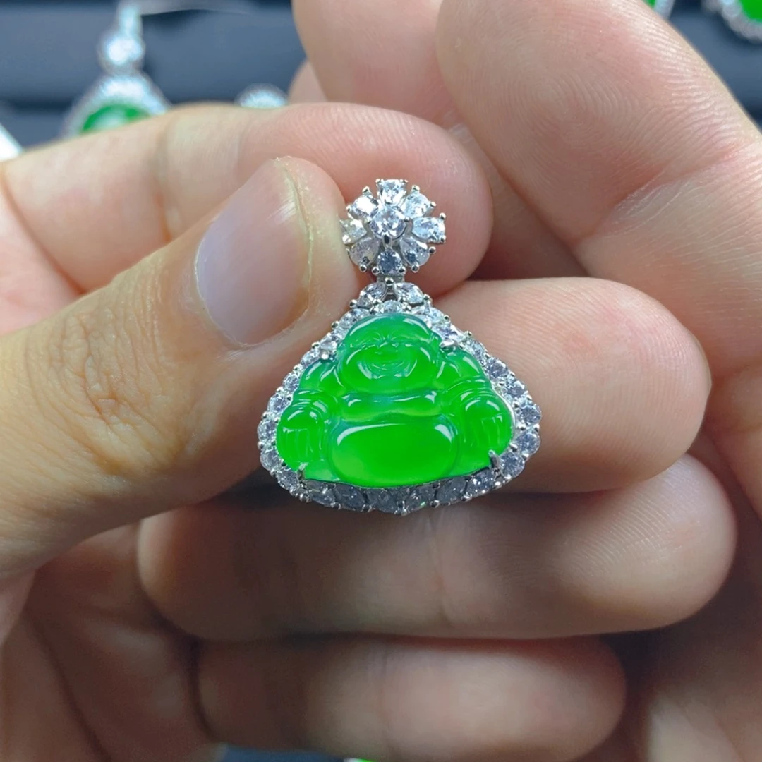 翡翠银S925镶嵌颈饰6666666