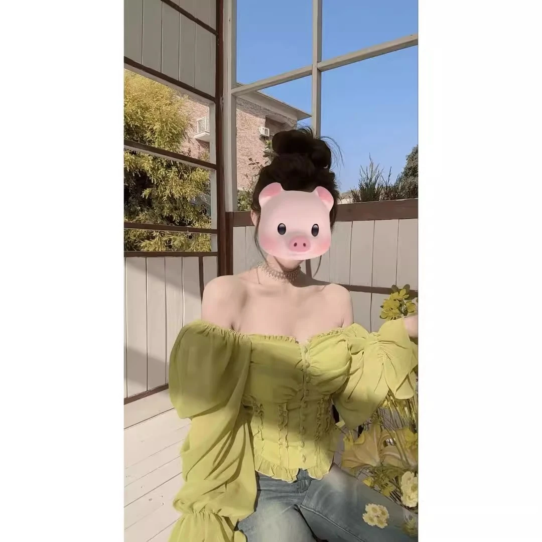 纯欲风百搭显瘦法式衬衫女春季新款设计感心机露肩抹胸长袖上衣潮