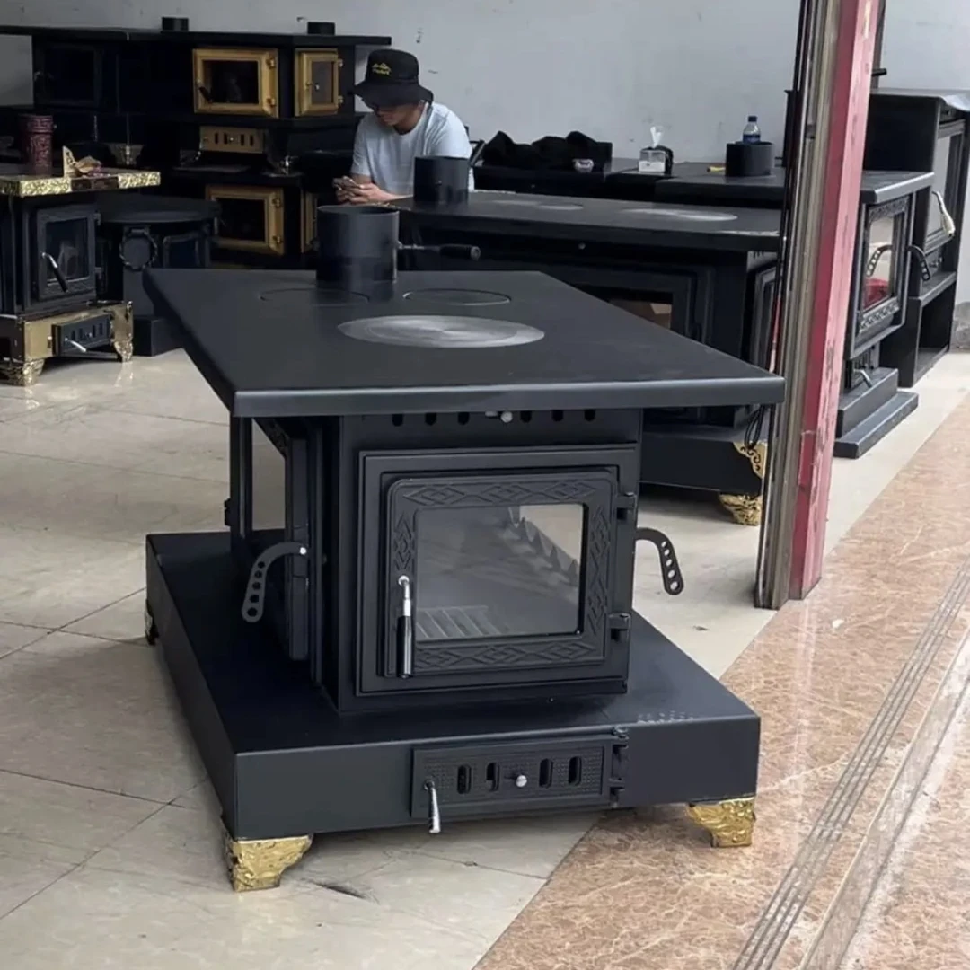 新款藏式大三面观火节能柴火炉烧柴炉子室内家用普通款（三个炉圏）