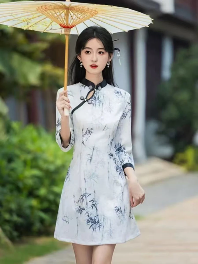 芊芊少女-2025年新款秋季改良遮肉显瘦中国风气质旗袍