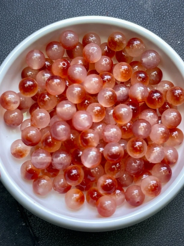 天然珠宝玉石 南红冰飘花散珠Y848  10MM  25颗（赠弹力绳）