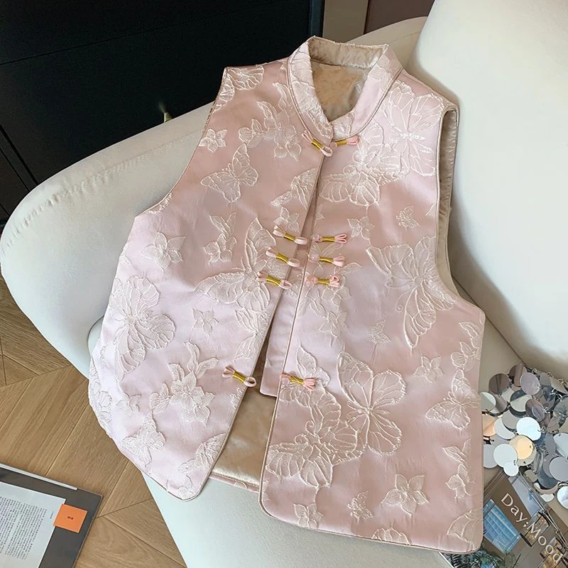 【宋锦提花】国风新中式马甲女新款气质百搭年轻马夹上衣