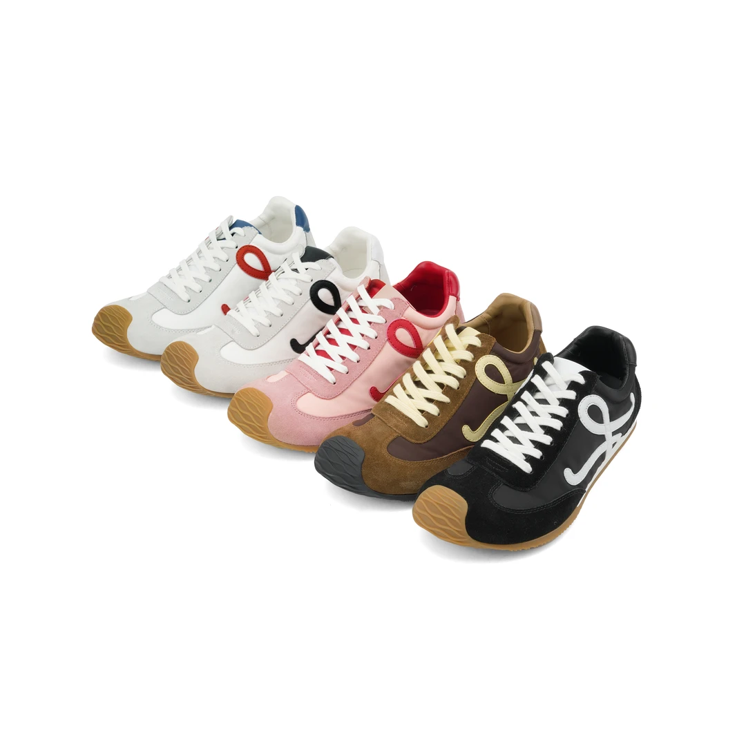 2LEREUSSI薄款拼色时尚休闲鞋阿甘鞋鞋百搭系带时尚潮流软底