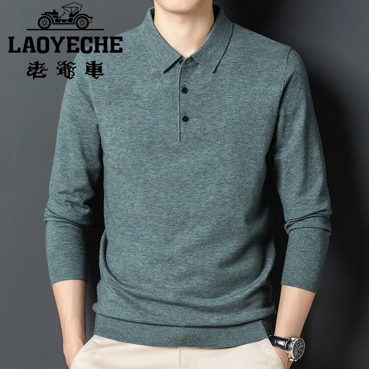 秋冬薄款衬衫宽松外套短袖假两件爆款罩衫开衫打底针织衫男/毛衣