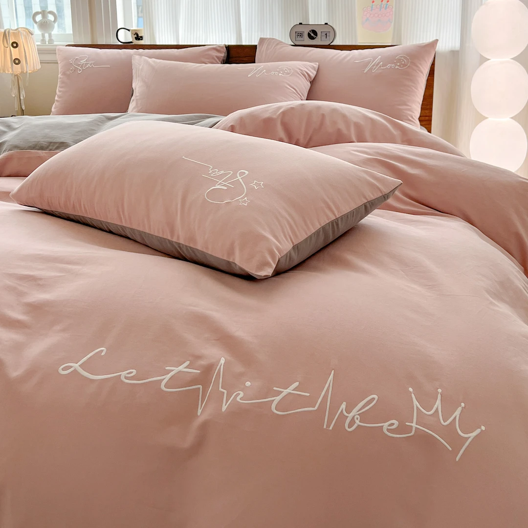 路约威格磨毛四件套纯棉全棉新款轻奢高级感秋冬季床上用品被套