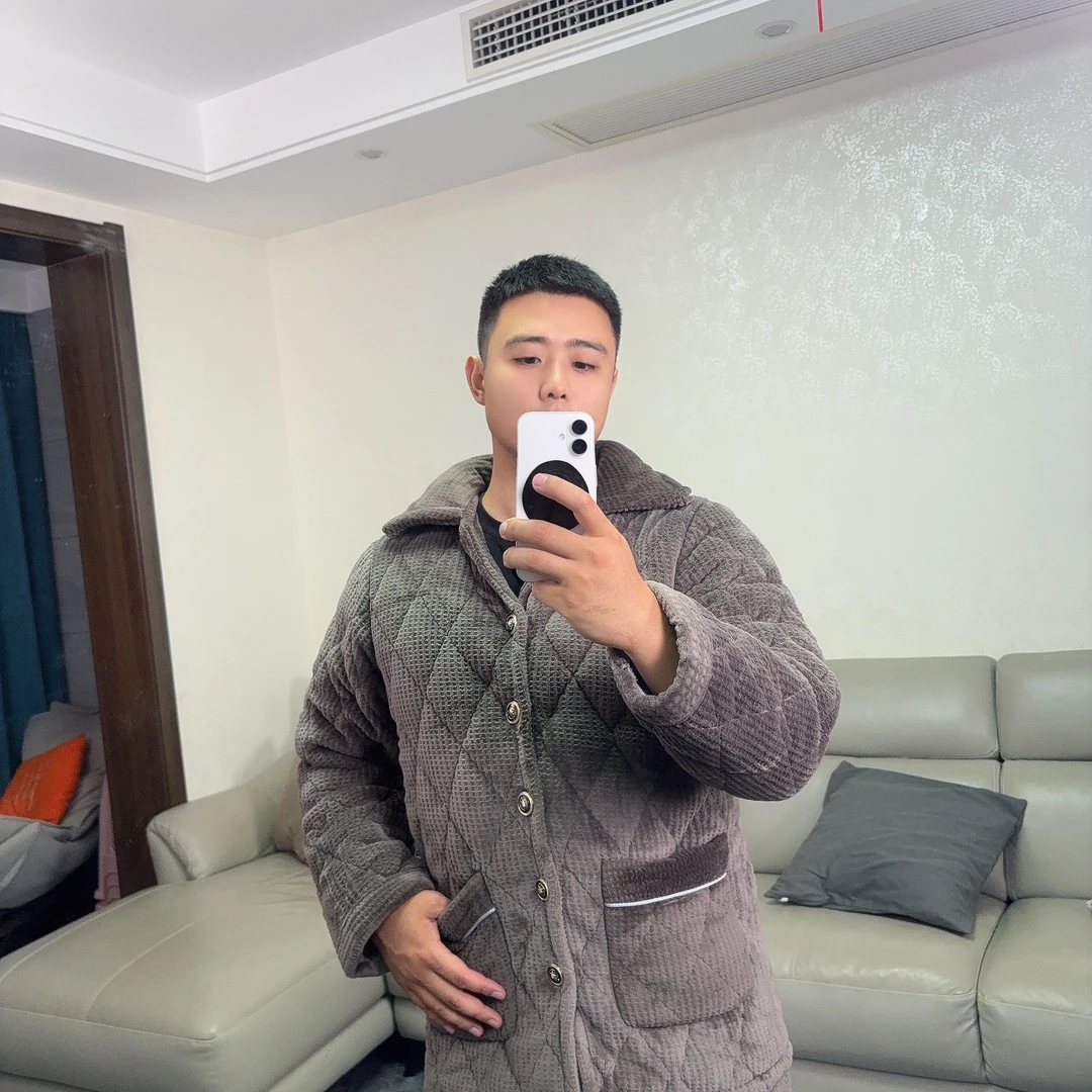 男家居服套装爸爸装冬加厚加绒睡衣加厚套装睡衣大码居家男士大码