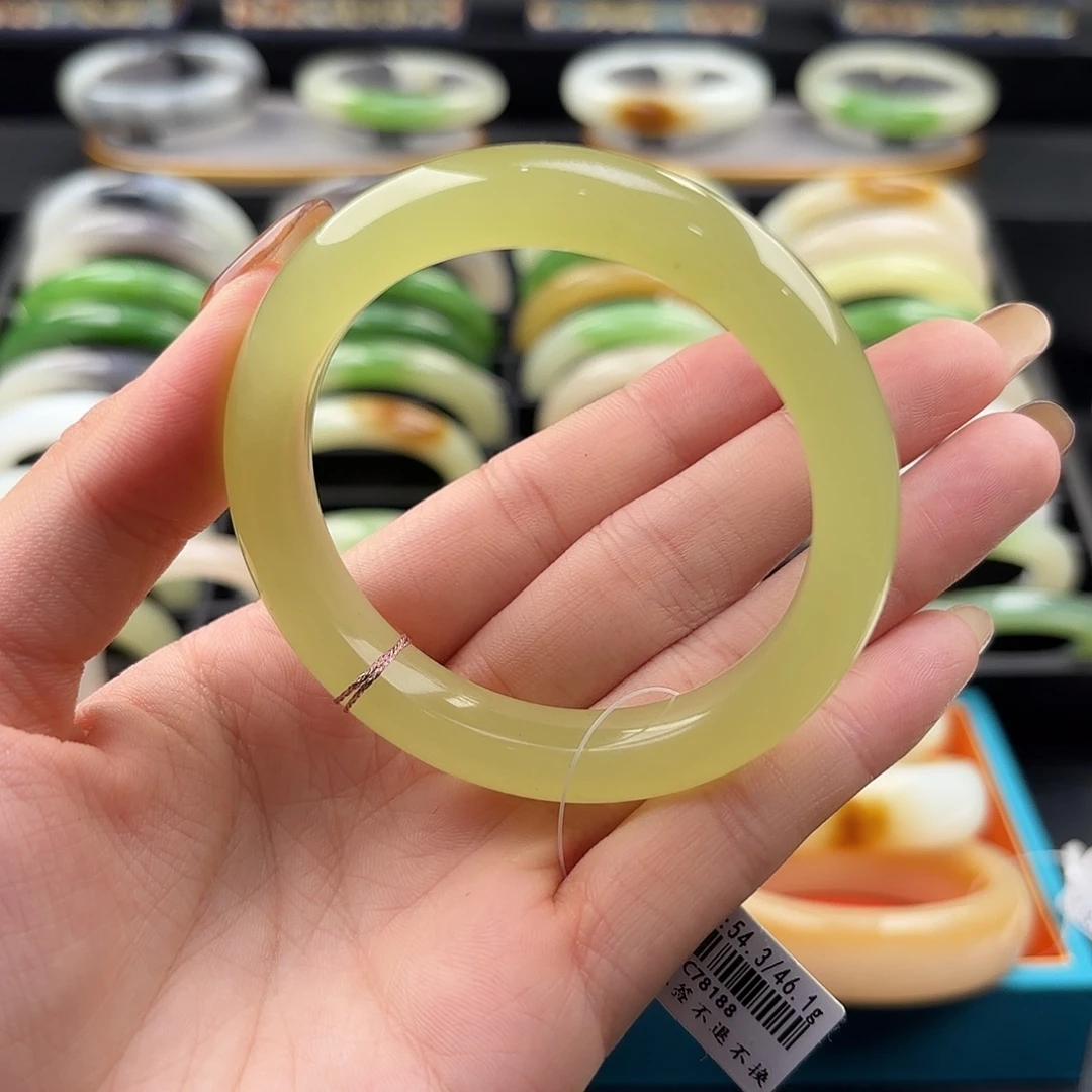 和田玉未镶嵌手镯54.3