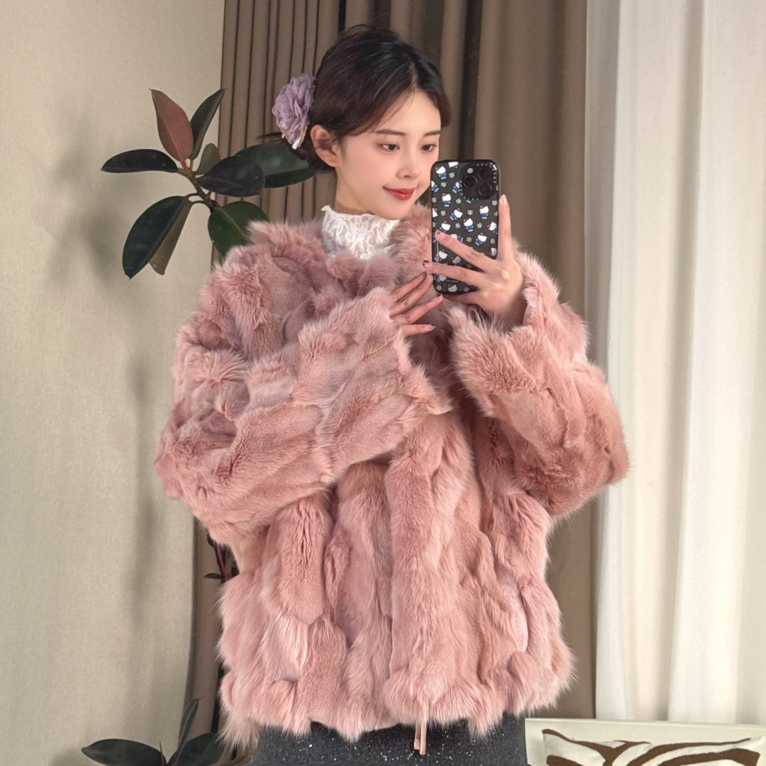 2025新款冬季中式重工刺绣狐狸皮毛双面穿外套