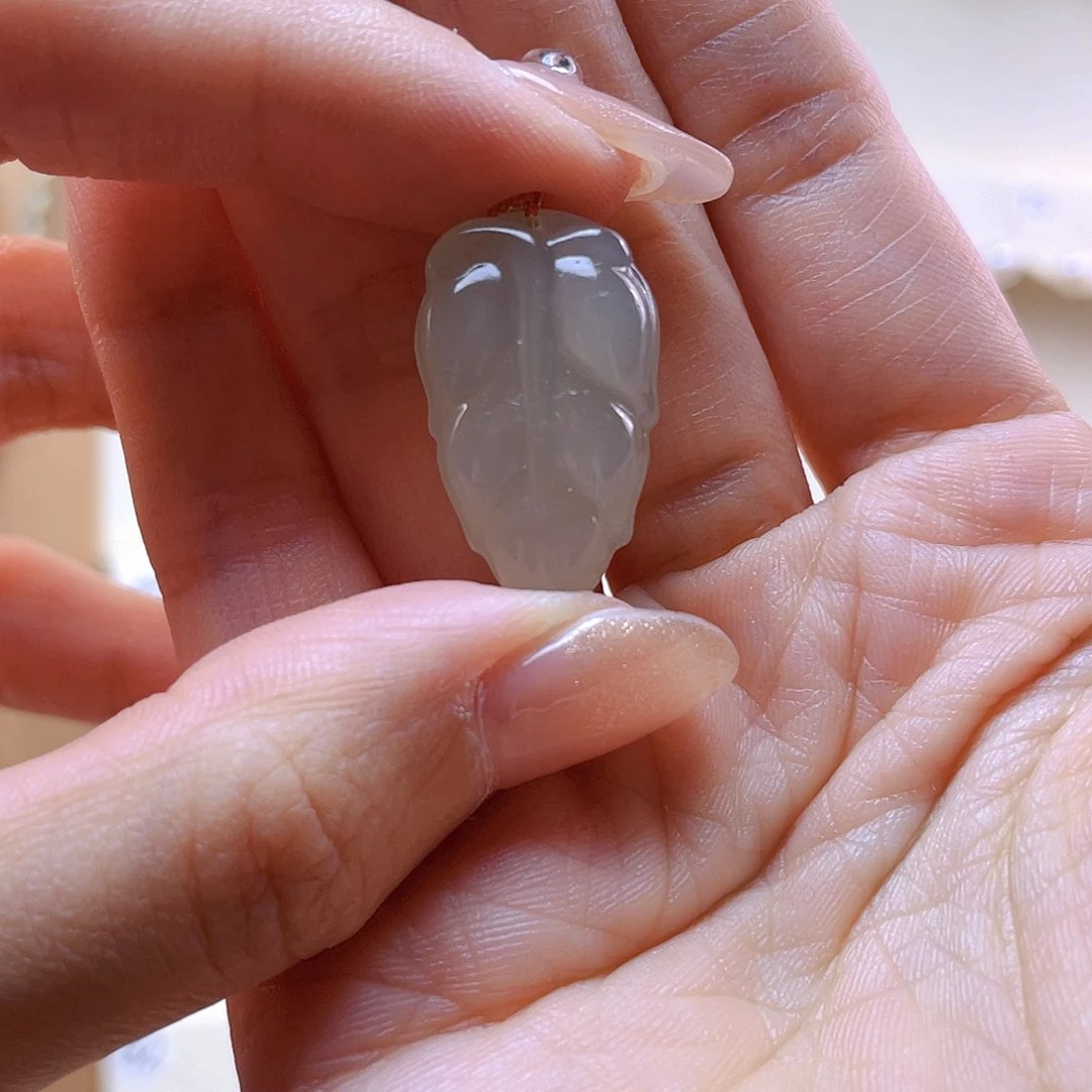 和田玉吊坠(赠链)18K金镶嵌明*