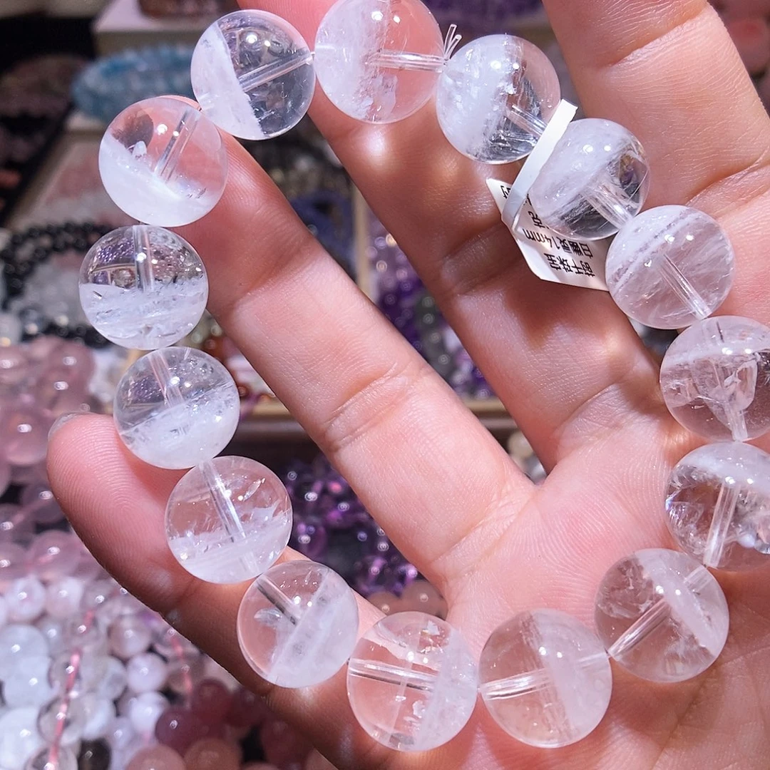 未镶嵌手链水晶白幽灵14mm