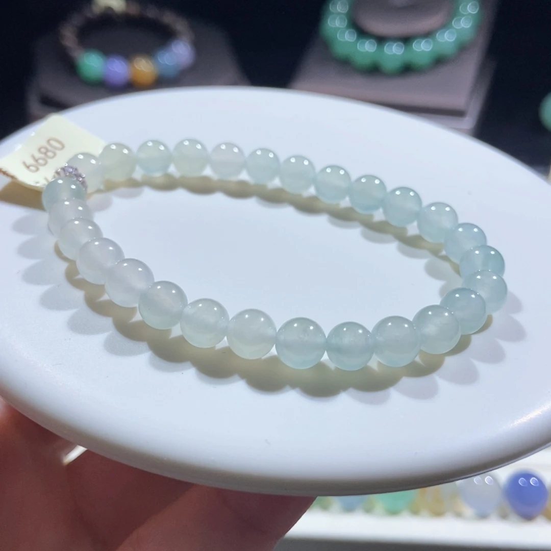 翡翠散珠雪梨黄卡6.6mm