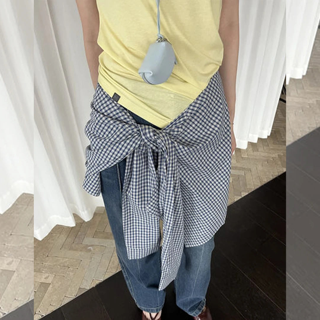 MAKE IF设计师品牌 格纹搭片屁帘 气质百搭 DSC买手店 AY5M33015