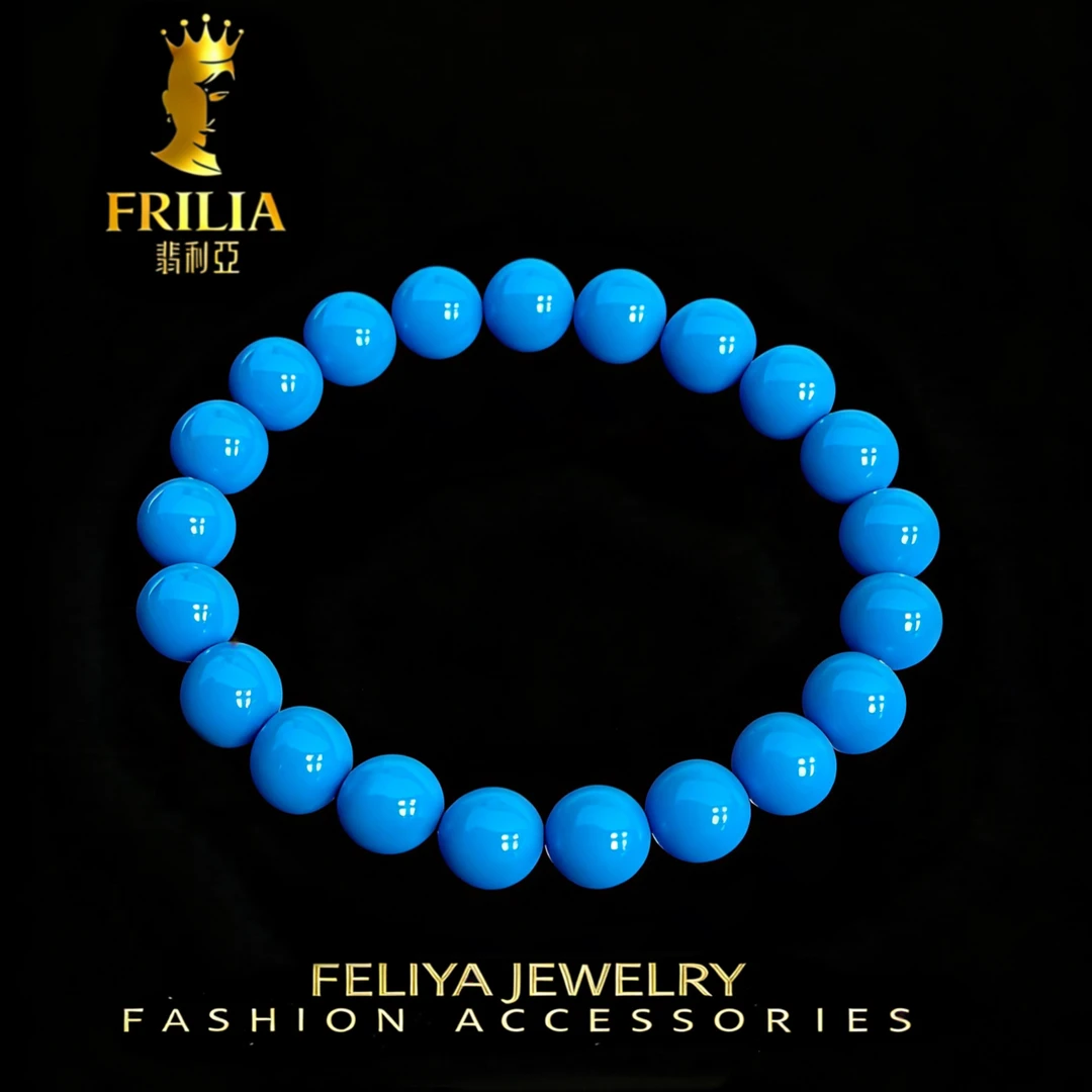 【翡利亚珠宝】USA设计师手作气质轻奢暴力蓝10mm~28g手串一-101159