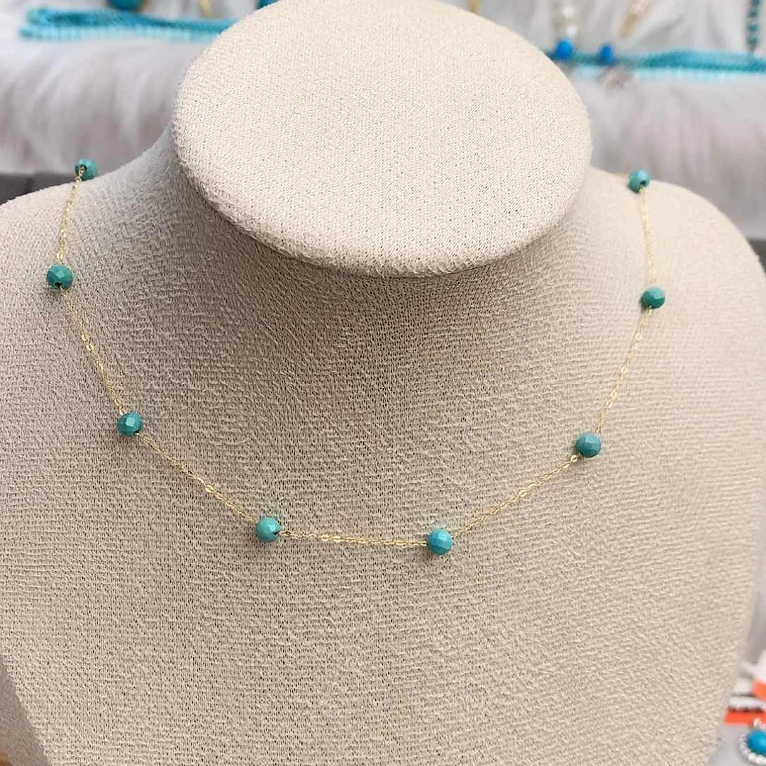 绿松石珠宝奇石18K金镶嵌