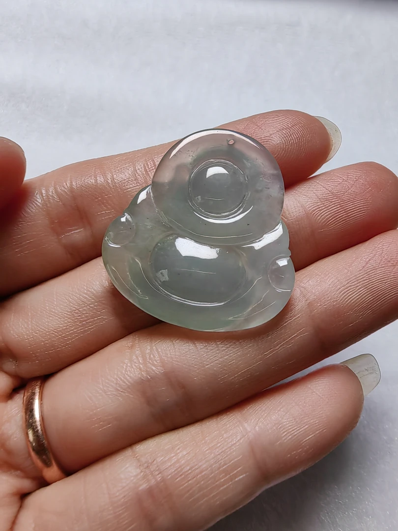 天然翡翠A货#冰佛公#