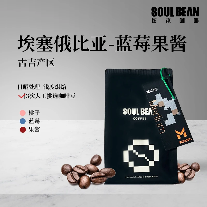 树本埃塞俄比亚-蓝莓果酱浅度烘焙低酸现磨阿拉比卡咖啡豆100g