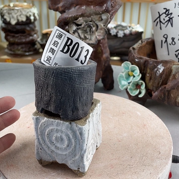 紫砂花盆景德镇陶瓷013