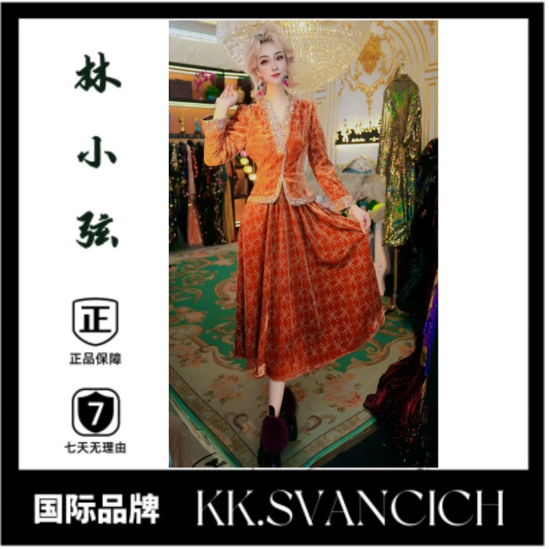 【马到橙功】871加厚保暖显瘦大码连衣裙时尚有弹力妈妈装