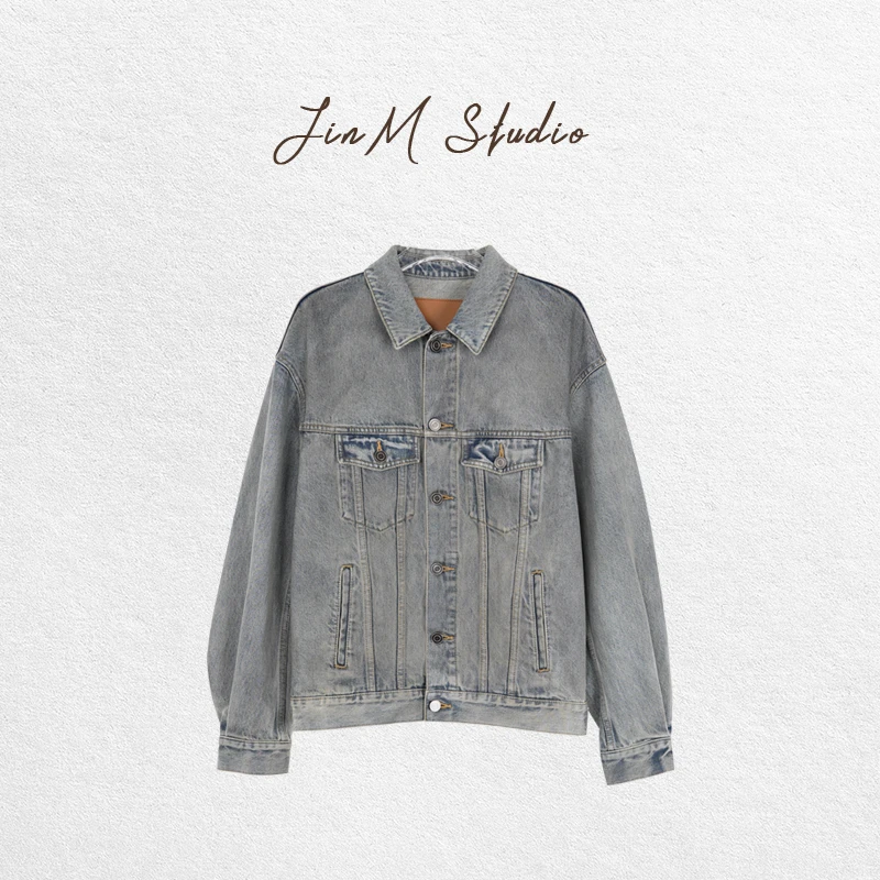 Jinmstudio丨【高定质感】短款重工原牛水洗做旧牛仔衣602501A1410