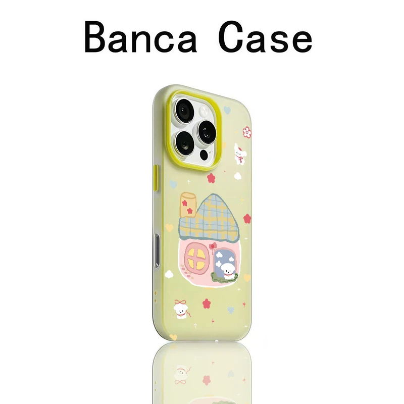 BANCA涂鸦小狗屋子适用苹果17promax果冻二合一手机壳16/15/14/13