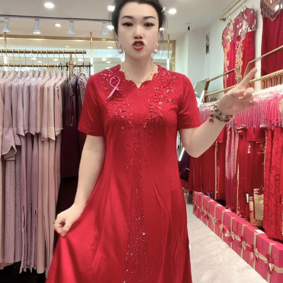 套头款9885连衣裙红2X