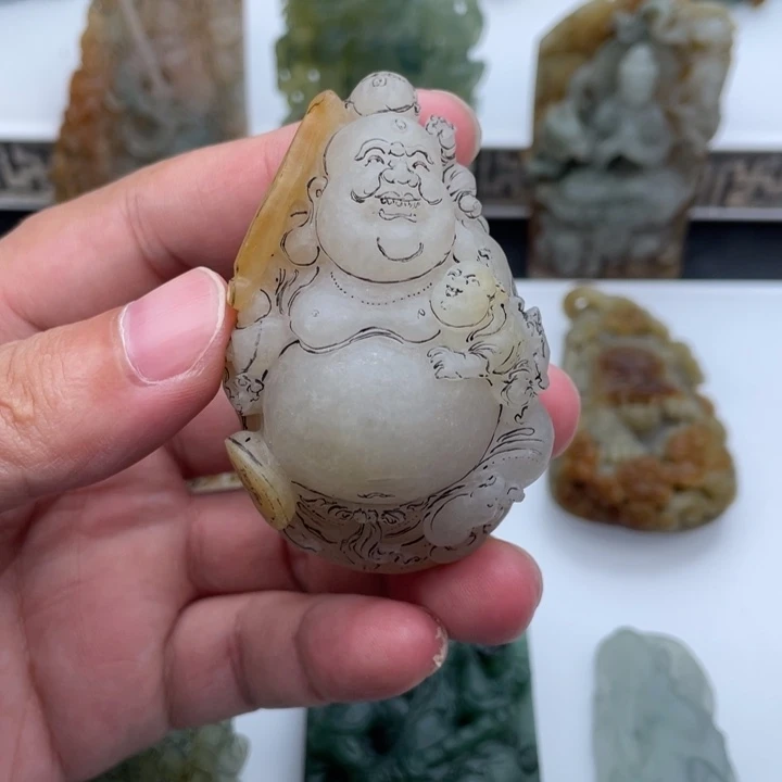 未镶嵌定制翡翠大肚佛