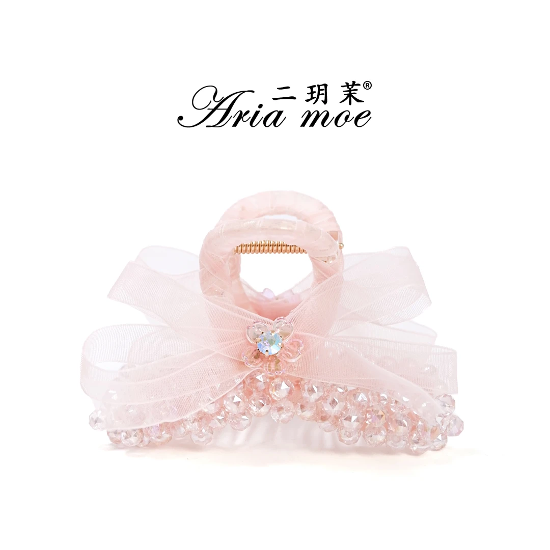 【艾拉公主】原创新款精致水晶抓夹蝴蝶结花朵鲨鱼夹超仙发仙女必备