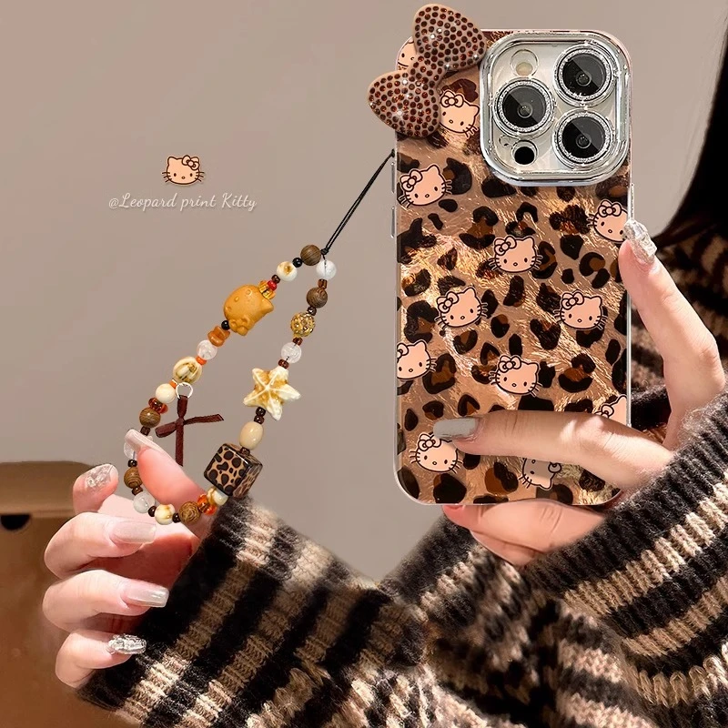 豹纹猫咪适用苹果16promax手机壳15带镜头膜14硅胶13全包12新款11