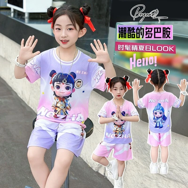 女童夏季短衣短裤套装夏日甜酷夏天女宝春夏装超美亲肤幼儿园小众