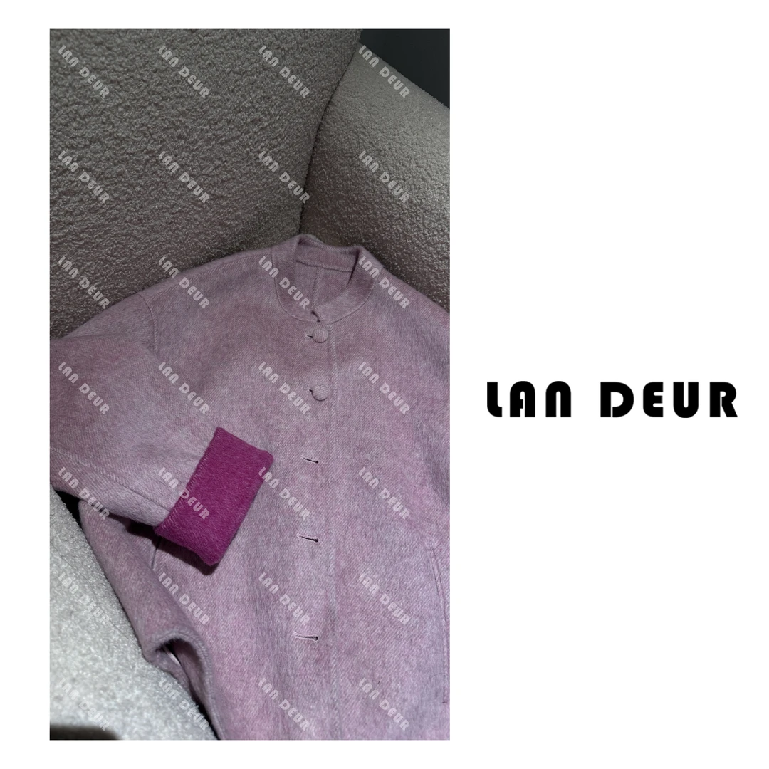 【岁寒藏冬】羊毛兔毛桑蚕丝双面长毛新中式气质宽松毛呢外套女上衣