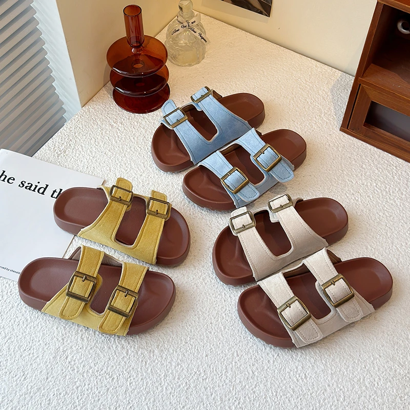 女童韩版软木凉拖鞋2025儿童夏季新款一字拖男童沙滩鞋勃肯凉鞋子