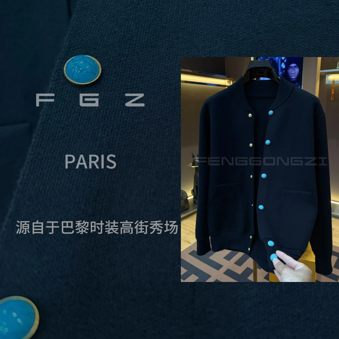 2025年【风公子系列】男士绿松石手工针织上衣顶奢系列男女上衣8301