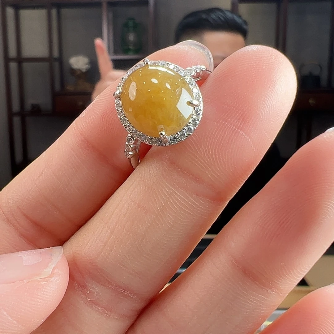 翡翠银S925镶嵌戒指戒指63