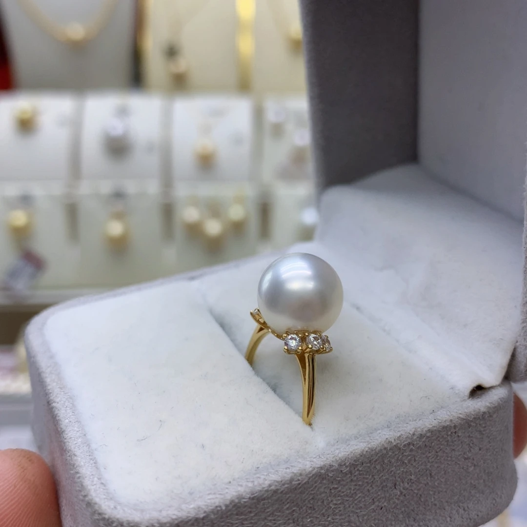 海水珍珠18K金镶嵌戒指