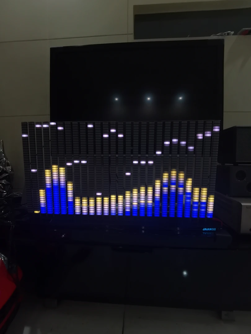 80厘米长42厘米全新3D效果彩色音乐频谱显示声控线控遥控时钟动画
