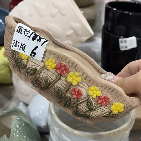 多肉绿植陶瓷花盆9.9包邮，有孔