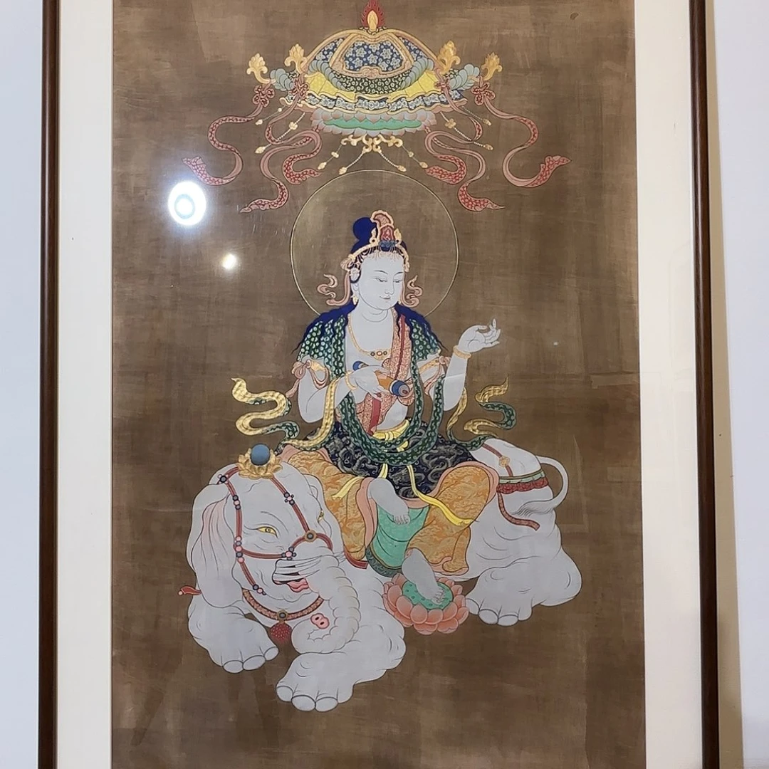 绘画普贤菩萨唐卡