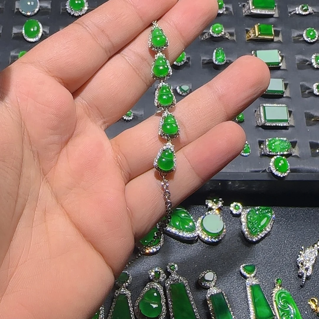 翡翠银S925镶嵌手链