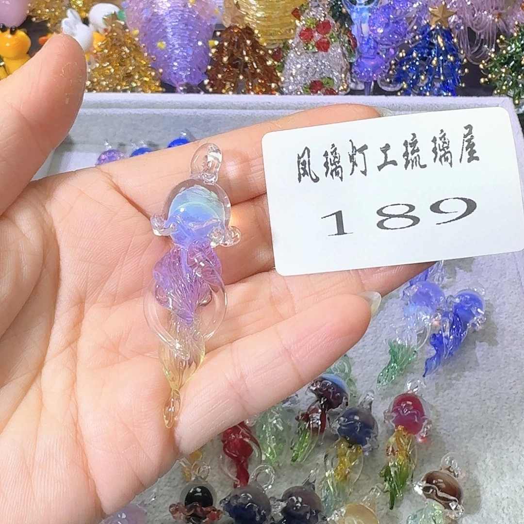 玻璃颈饰189水母吊坠