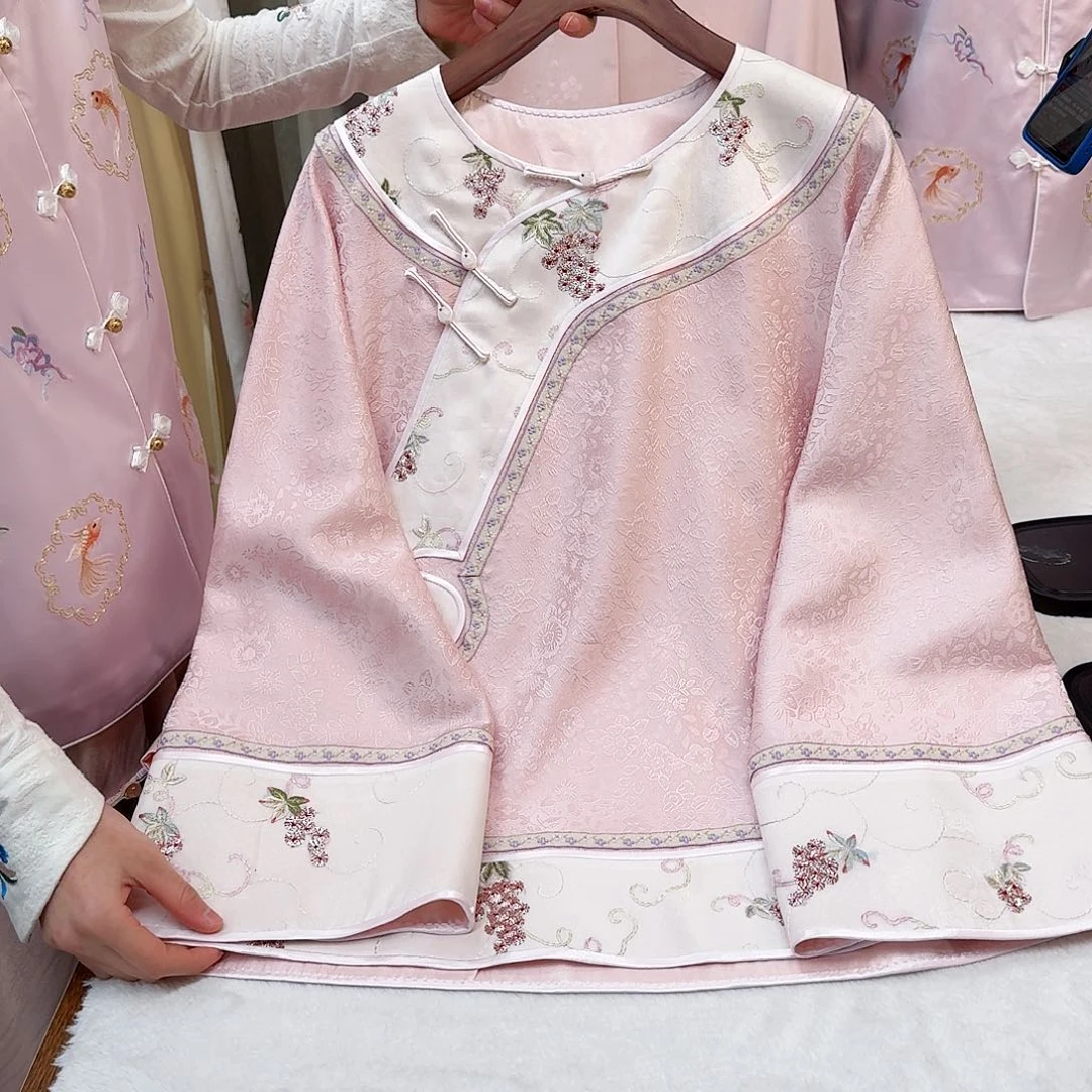 刺绣苏绣一物一件粉色