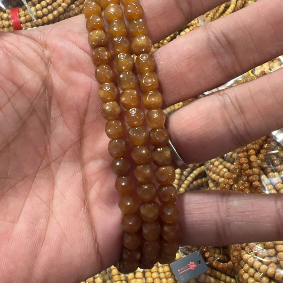 星月菩提手串龙脊菩提6.5无相玉化料长串108