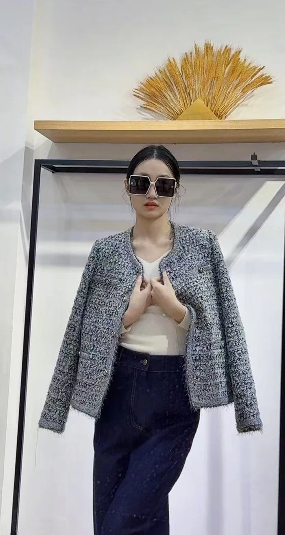 专柜正品2025常规百搭格子短外套短款法式拼接上衣休闲韩版春季