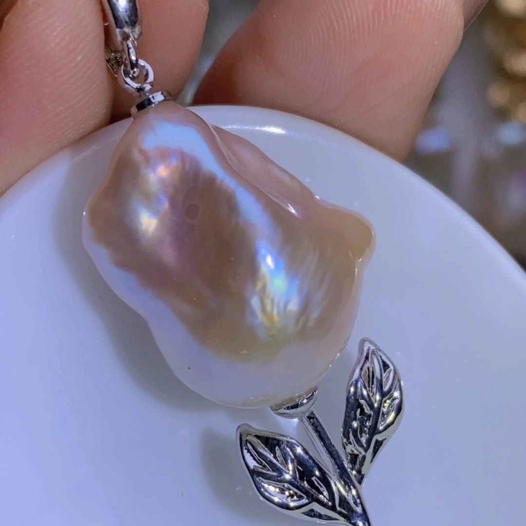 淡水珍珠银S925镶嵌淡水珍珠