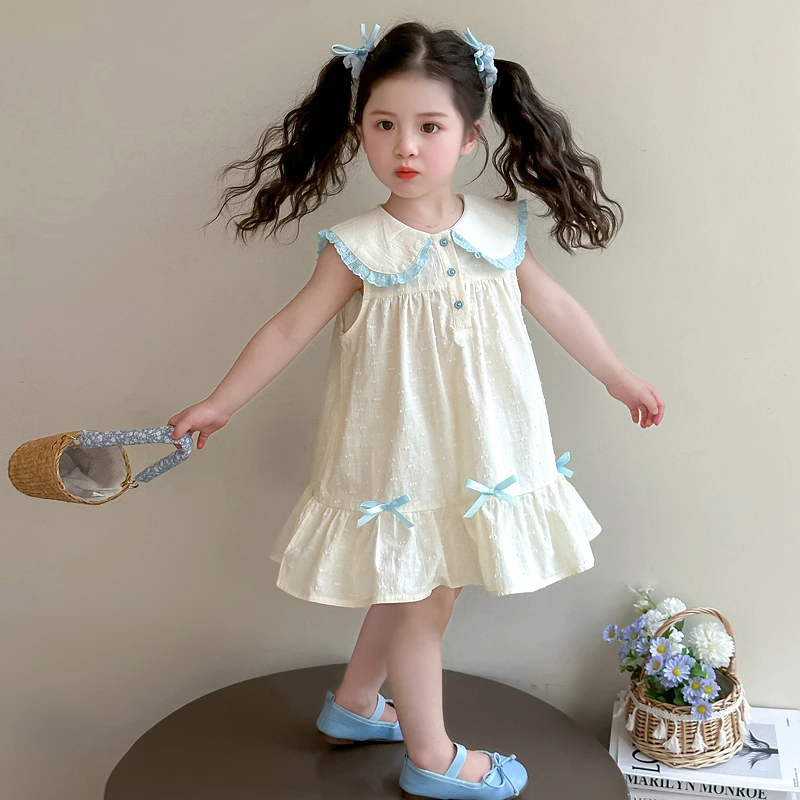 女童夏装连衣裙2025新款儿童夏装韩版洋气女宝宝夏季娃娃衫背心裙