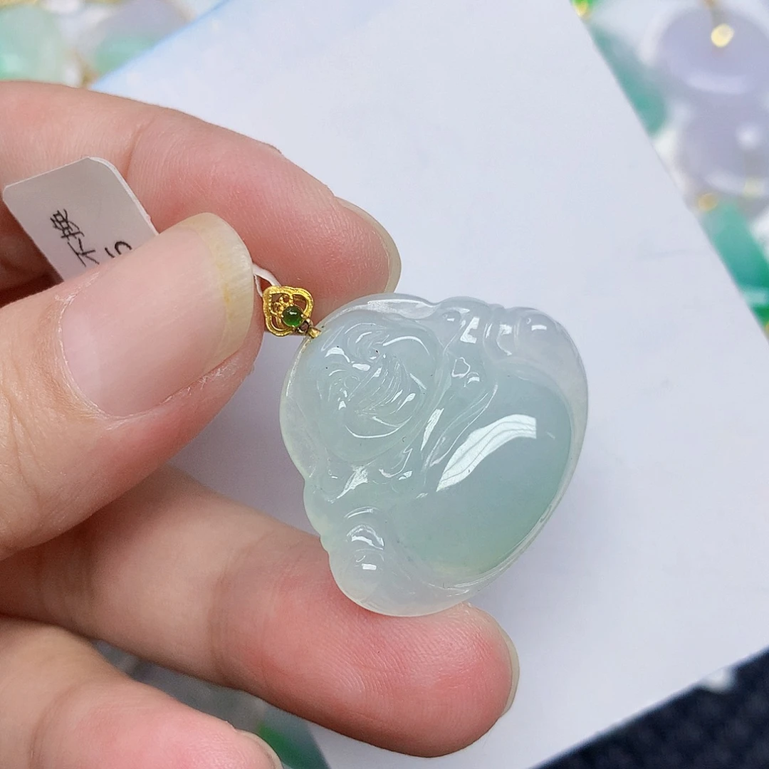 翡翠18K金镶嵌颈饰346788