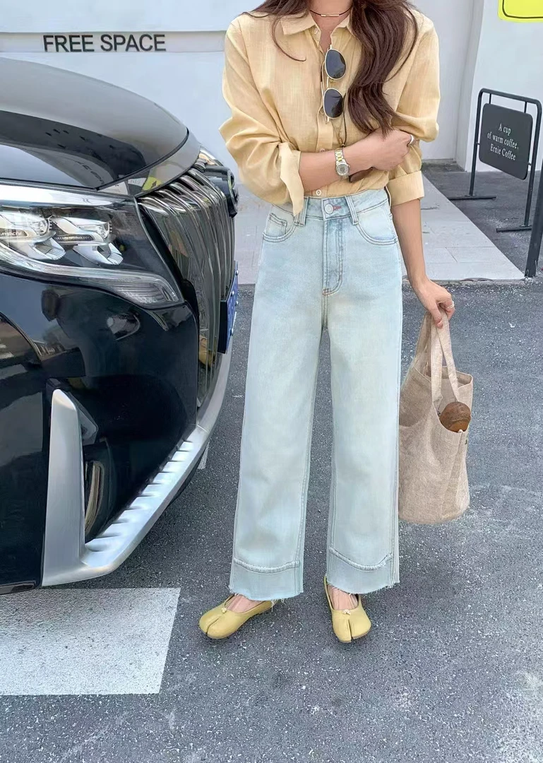 十三行品牌DK J EANS女牛仔裤大梨形身材天菜51822-1浅