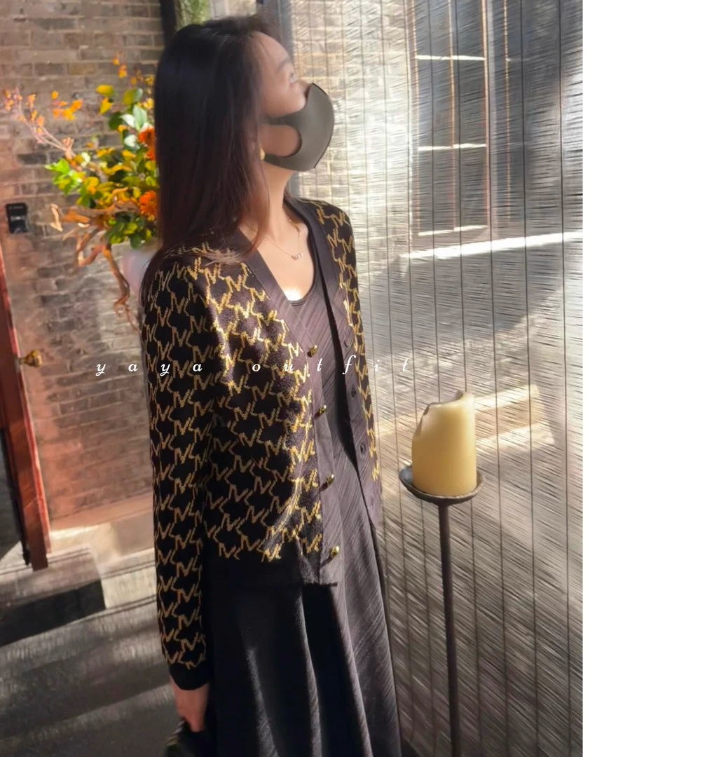 【ZENG缯】KNIT JACQUARD提花针织系列女士字母开衫毛针织衫90