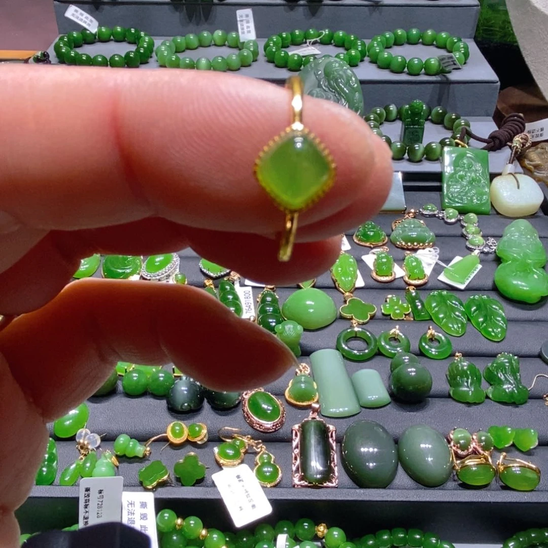 银S925镶嵌手链和田玉（碧玉）